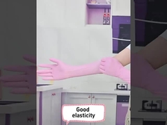 Flexible, langlebige rosafarbene synthetische Nitrilhandschuhe, nicht reizende Nitril-Sicherheitshandschuhe