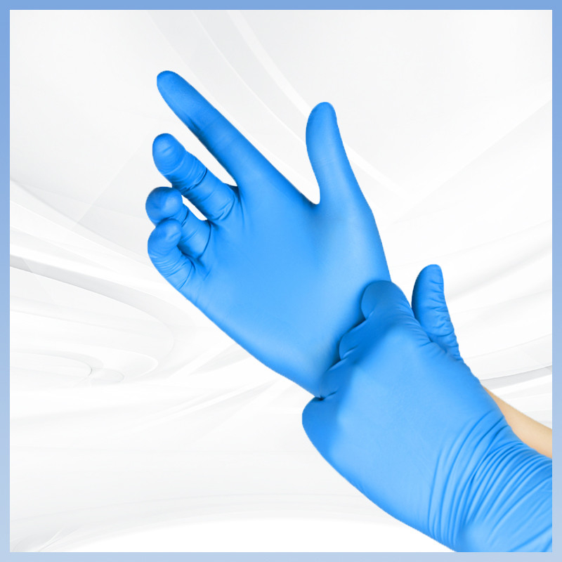 Wegwerf9 Zoll-blaue synthetische Nitril-Handschuhe beständig gegen die Chemikalien passend für verschiedene Gelegenheiten wie Foo