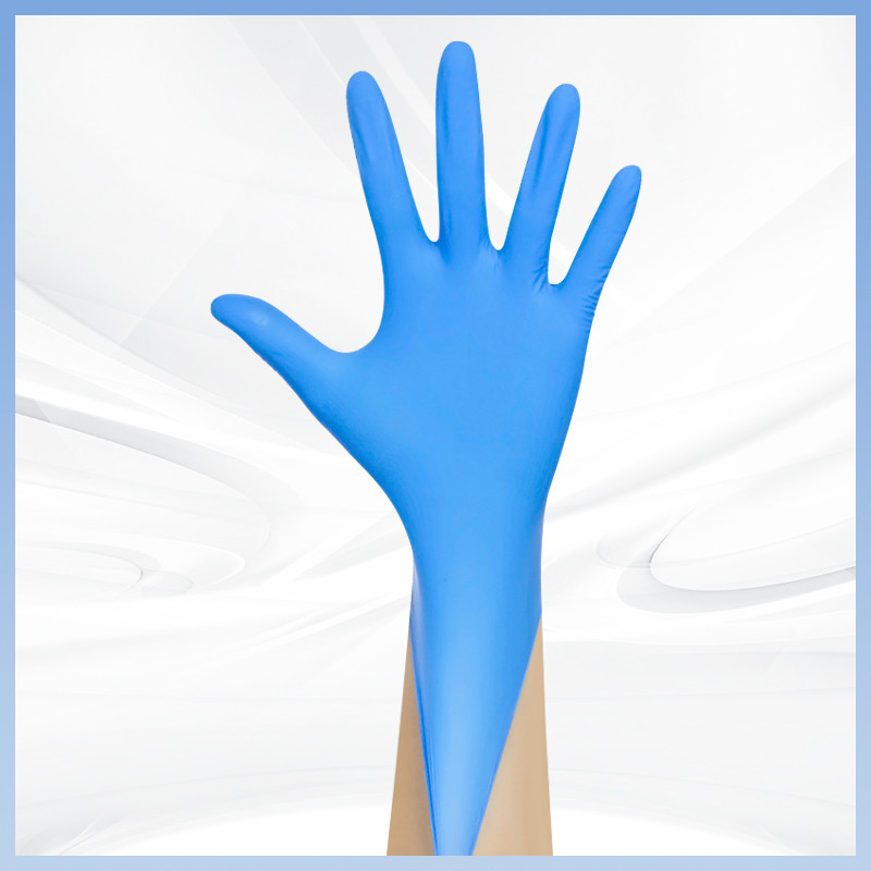 Wegwerf9 Zoll-blaue synthetische Nitril-Handschuhe beständig gegen die Chemikalien passend für verschiedene Gelegenheiten wie Foo