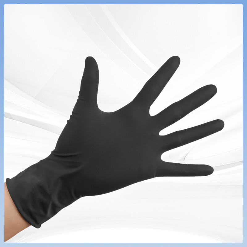 Schwarze Finger Anti-Rutsch Naturlatex Handschuhe Tattoo Stickerei Lebensmittelverarbeitung Safty Nitrilhandschuhe